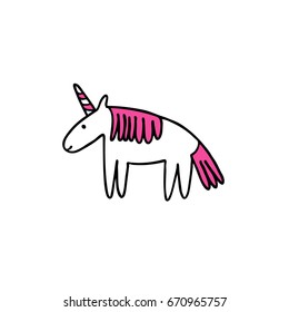 unicorn doodle icon