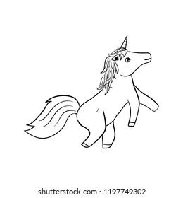 unicorn doodle icon vector 
