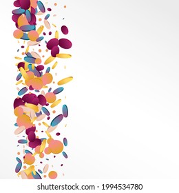 Unicorn Dot Celebrate Grey Background. Gradient FallingFestive Circle Illustration. Top Banner. Multicolored Festival Wallpaper.