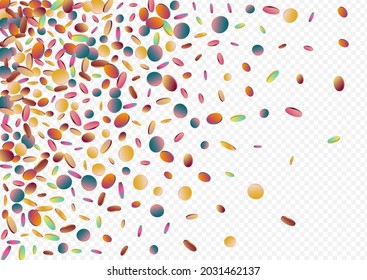 Unicorn Dot Christmas Transparent Background. Magic Carnaval Rain Card. Carnival Invitation. Holographic Fun Backdrop.