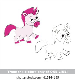 Unicorn. Dot to dot educational game for kids.
