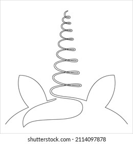 Unicorn drawing vector, continuous single one line art style isolated on white background. Minimalism hand drawn style