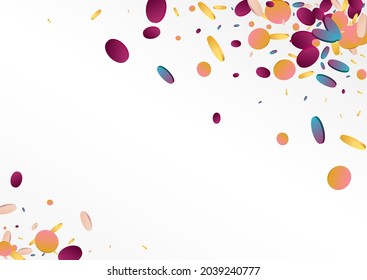 Unicorn Dust Festival Grey Background. Colored Top Polka Pattern. Christmas Invitation. Magic FallingFestive Background.