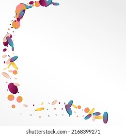 Unicorn Dust Top Grey Background. Gradient Celebration Confetti Texture. Transparent Card. Colored Celebrate Pattern.