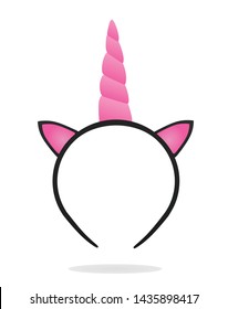 Unicorn ears and horn mask. vector illustration