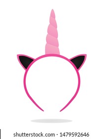 Unicorn ears and horn mask. vector illustration