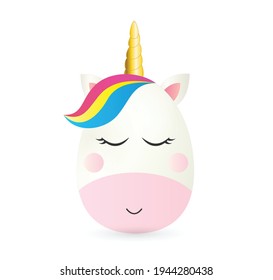 Unicorn Easter egg vector illustration isolated on white background. Easter egg vector.