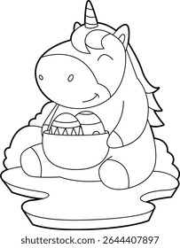 Unicorn Easter Easter eggs Animal Vector Graphic Art Illustration
