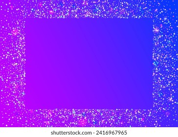 Unicorn Effect. Happy Concept. Falling Dust. Cristal Ribbon. Pink Laser Paper. Hologram Confetti. Neon Sparkle. 3d Abstract Illustration. Purple Unicorn Effect