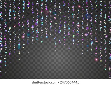 Unicorn Effect. Hologram Serpentine. Laser Colourful Explosion. Cristal Poster. Holographic Sparkle. Pink Glare Background. Falling Ribbon. Light Pattern. Blue Unicorn Effect