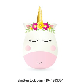 Unicorn egg vector illustration isolated on white background. Easter egg vector.