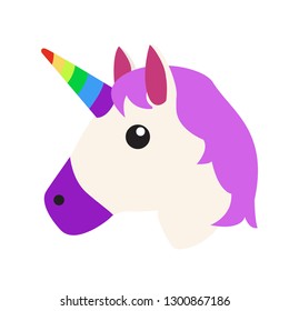 Unicorn emoji vector horse cute rainbow vector illustration 