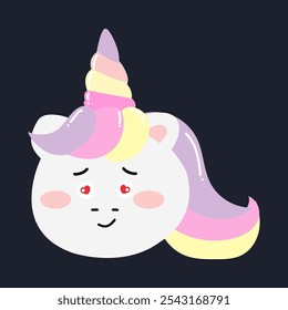 unicorn emoticon. simple expression face unicorn