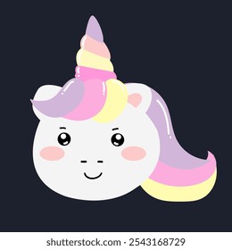 unicorn emoticon sticker element design