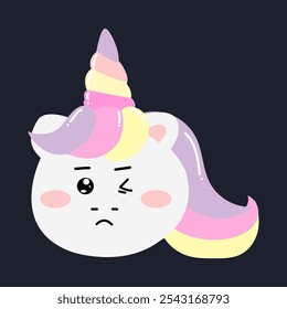 unicorn emoticon sticker element design