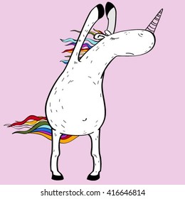 Unicorn engaged in yoga