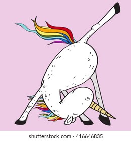 Unicornio se dedica al yoga