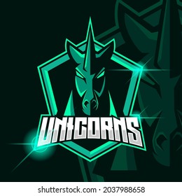 Unicorn E-sport Logo Template Design