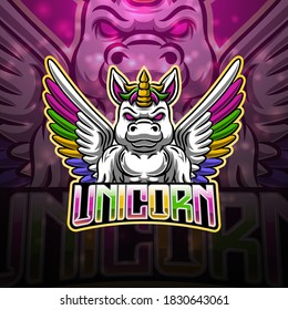 Unicorn Esport Mascot Logo Design