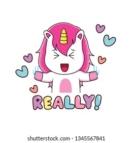 Unicorn expressions crazy about love