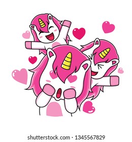Unicorn expressions fall in love