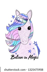 unicorn face believe in magic