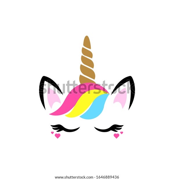 Unicorn Face Cute Clipart Vector Isolated Stock Vector (Royalty Free ...