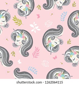 Unicorn face pattern design.