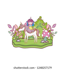 unicorn and fairy in the landscape