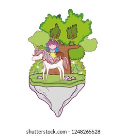 unicorn and fairy in the landscape
