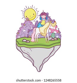 unicorn and fairy in the landscape