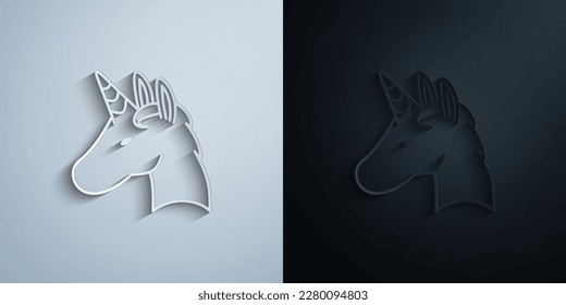 Unicorn, fairy tale paper icon with shadow effect vector illuistration design