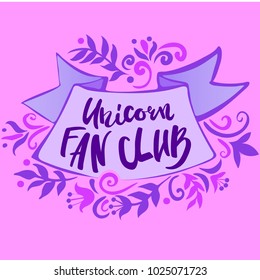 unicorn fan club lettering