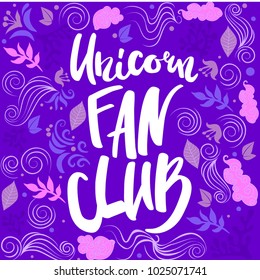 unicorn fan club lettering