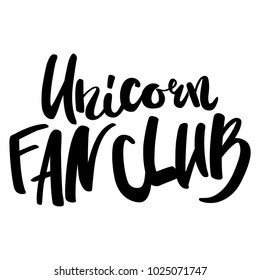 unicorn fan club lettering