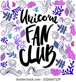 unicorn fan club lettering