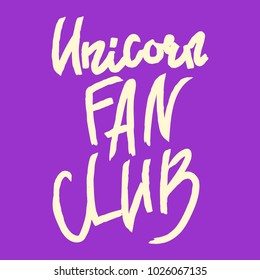 unicorn fan club lettering