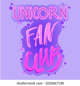 unicorn fan club lettering