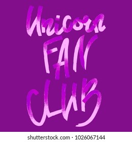 unicorn fan club lettering