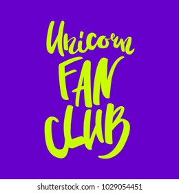 unicorn fan club lettering