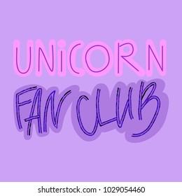 unicorn fan club lettering