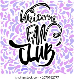 Unicorn Fan club lettering