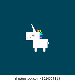 unicorn fantasy colorful vector icon isolated on white Head portrait horse stickercute cartoon fantasy cute animal Rainbow