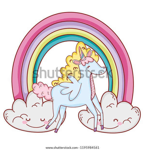 Unicorn Fantasy Drawing Cartoon Stock Vector (Royalty Free) 1195984561 ...