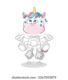 the unicorn fart jumping illustration. character vector