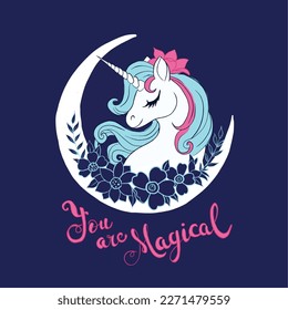 Unicorn fashion graphic. Illustration and more. Girl child tshirt pattern design