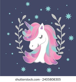 Unicorn fashion illustration. Graphic Design, tshirt print design and more