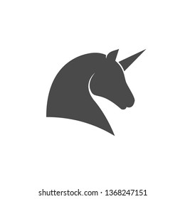 unicorn flat icon silhouette on white background