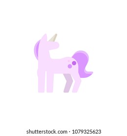 Unicorn flat icon, vector sign, colorful pictogram isolated on white. Magic Cute unicorn symbol, logo illustration. Flat style design