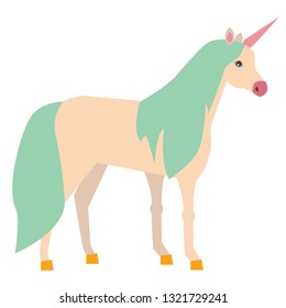 unicorn flat illustration. Forest animals creatures series.